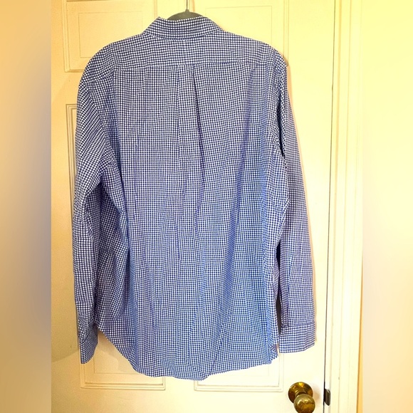 Ralph Lauren Sz XL Classic Fit Blue White Gingham Check Crisp Cotton Shirt - Picture 9 of 12